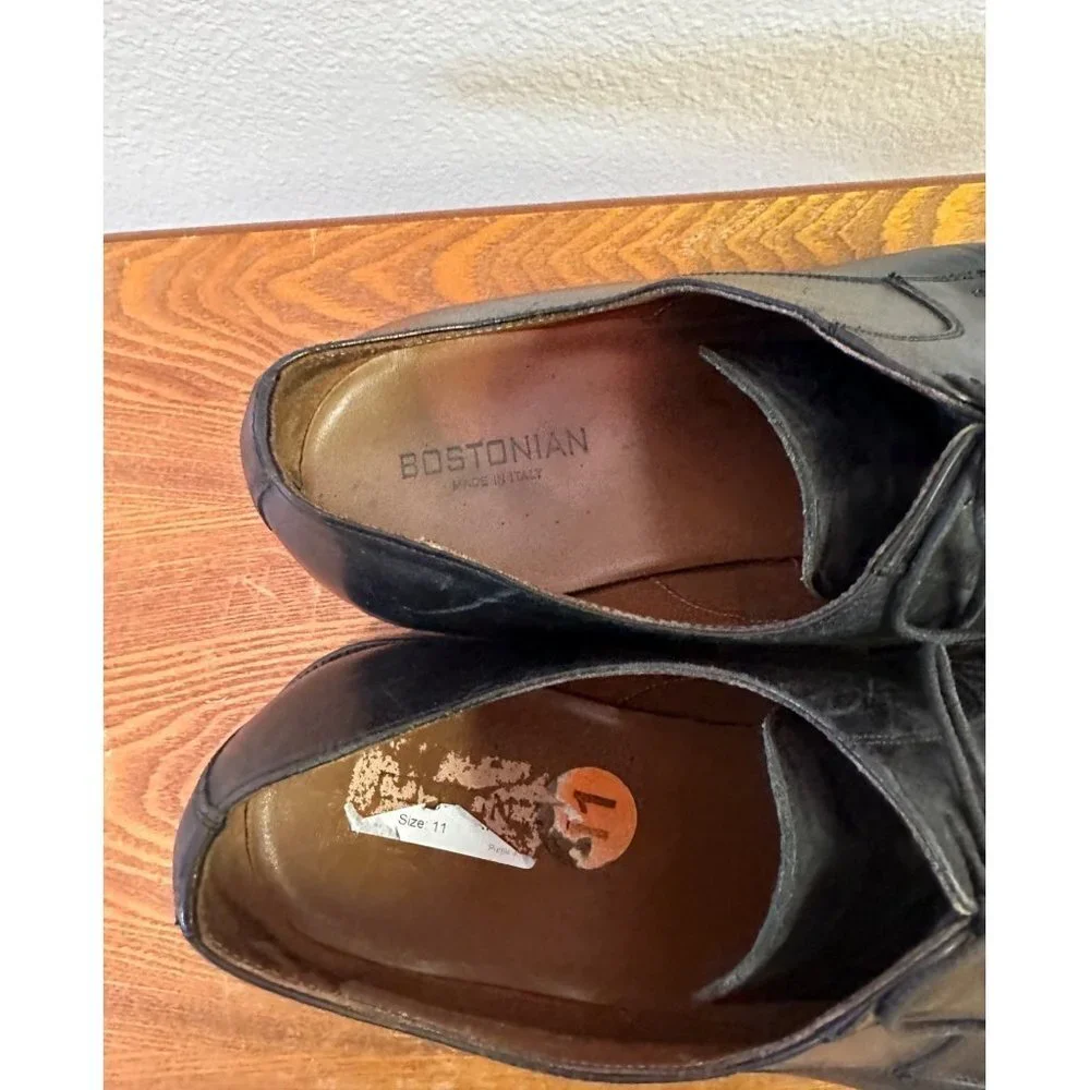 Men's Bostonian Leather Dress Shoes Vero Cuoio From Italy Size 11W Sku 2711